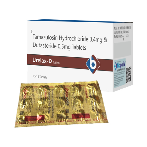 Product Name: URELAX 0.4, Compositions of Tamasulosin Hydrochloride 0.4gm & Dutasteride 0.5mg Tablets are Tamasulosin Hydrochloride 0.4gm & Dutasteride 0.5mg Tablets - Biopolis Lifesciences Private Limited