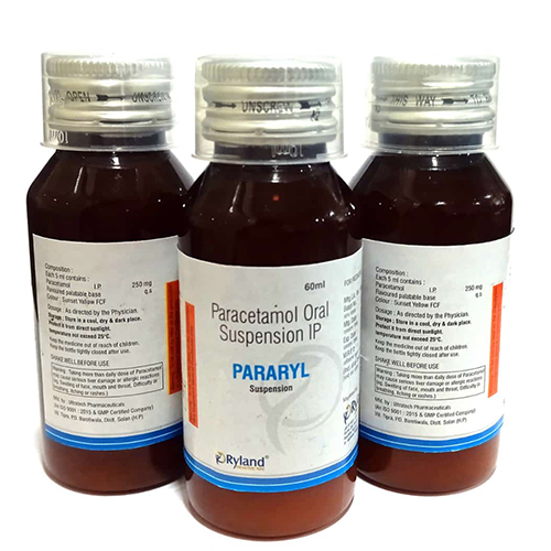 Product Name: Pararyl, Compositions of Paracetamol Oral Suspension IP  are Paracetamol Oral Suspension IP  - Ryland Health Care