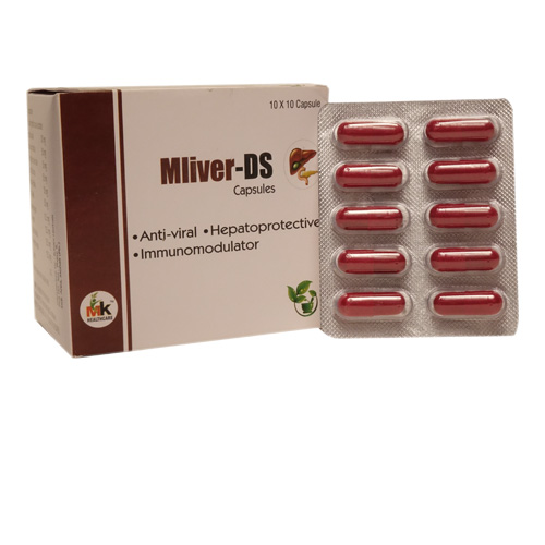 Product Name: Mliver DS Capsules, Compositions of Anti-viral Hepatoprotective Immunomodulator are Anti-viral Hepatoprotective Immunomodulator - MK Healthcare