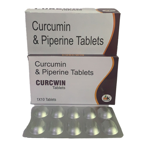 Product Name: CURCWIN Tablets, Compositions of CURCWIN Tablets are Curcumin & Piperine Tablets - MK Healthcare