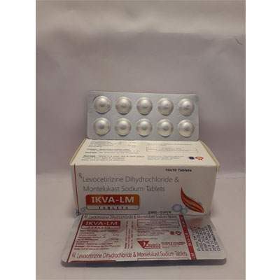 Product Name: Ikva lm TAblets, Compositions of Ikva lm TAblets are Levocetirizine Dihydrochloride And Montelukast  Sodium Tablets.  - Ikvans Pharma