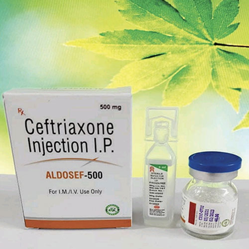 Product Name: Aldosef 500, Compositions of are Ceftriaxone - Jaxrane Remedies Private Limited