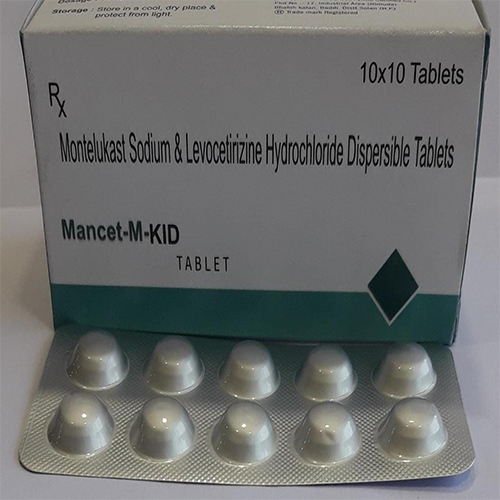 Product Name: Mancet M KID , Compositions of Mancet M KID  are Montelukast Sodium & Levocetirizine Hydrochloride Dispersible Tablets  - Orange Biotech Private Limited