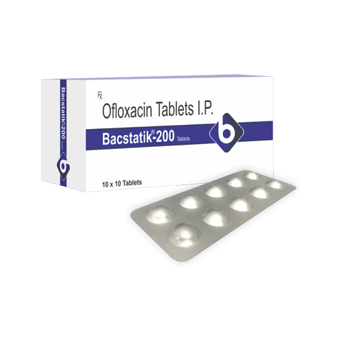 Product Name: BACSTATIK 200, Compositions of BACSTATIK 200 are Ofloxacin Tablets I.P. - Biopolis Lifesciences Private Limited