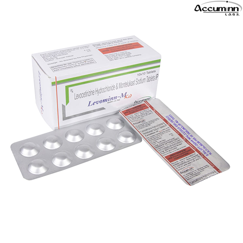 Product Name: Levominn M, Compositions of Levominn M are Levocetrizine Hydrochloride & Montelukast Sodium Tablets IP - Accuminn Labs