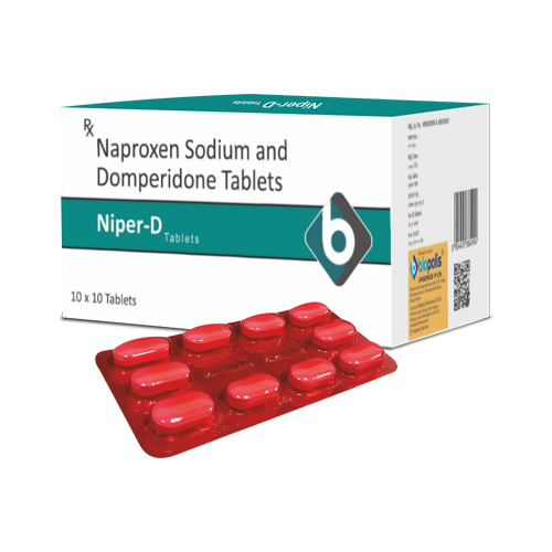 Product Name: NIPER D, Compositions of Naproxen sodium and domperidone tablets are Naproxen sodium and domperidone tablets - Biopolis Lifesciences Private Limited