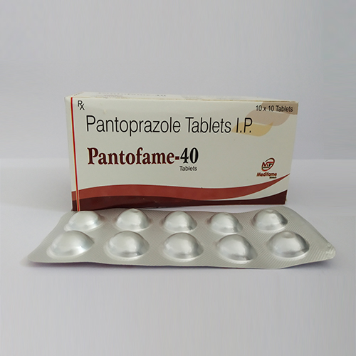 Product Name: Pantofame 40, Compositions of Pantofame 40 are Pantoprazole Tablets IP - Medifame Biotech