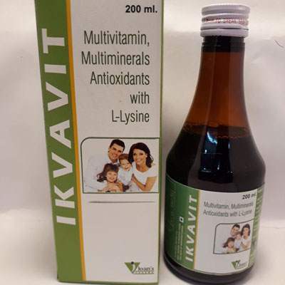 Product Name: Ikvavit, Compositions of Ikvavit are Multivitamin, Multiminerals & Antioxidents with L-Lysin - Ikvans Pharma