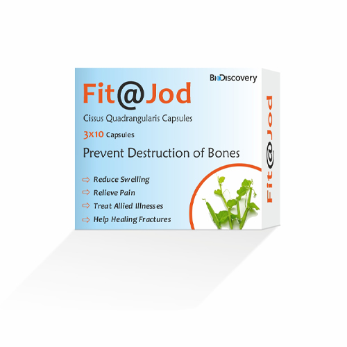 Product Name: Fit@Jod, Compositions of Fit@Jod are Cissus Quadrangularis Capsules - Biodiscovery Lifesciences Private Limited