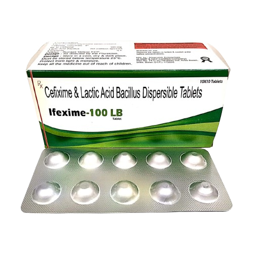 Product Name: IFEXIME 100 LB, Compositions of IFEXIME 100 LB are Cefixime & Lactic Acid Bacillus Dispersible Tablets - Insta Care Lifesciences