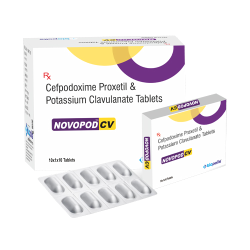 Product Name: NOVOPOD CV, Compositions of Cefpodoxime Proxetil & Potassium Clavulanate Tablets are Cefpodoxime Proxetil & Potassium Clavulanate Tablets - Biopolis Lifesciences Private Limited