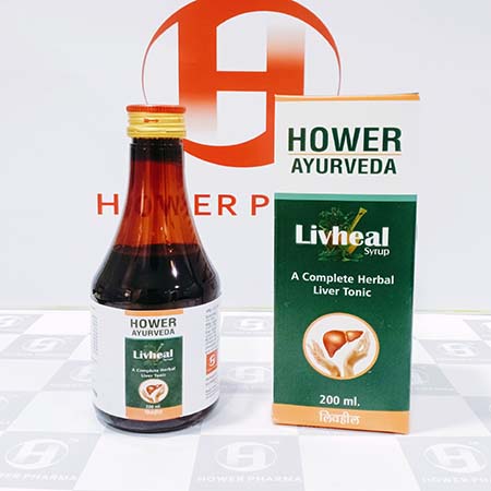 Product Name: Liveheal, Compositions of Liveheal are A Complete Herbal Liver Tonic - Hower Pharma Private Limited