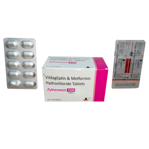 Product Name: ZYLNEOMET 500, Compositions of ZYLNEOMET 500 are Vildagliptin & Metformin Hydrochloride Tablets  - Access Life Science