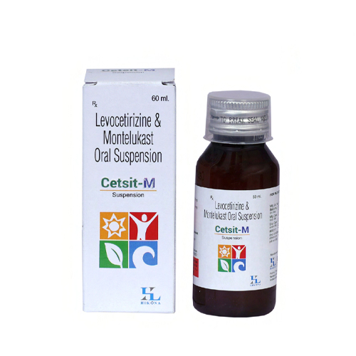 Product Name: Cetsit M, Compositions of Cetsit M are Levocetirizine & Montelukast Oral Suspension - Hikona Lifesciences