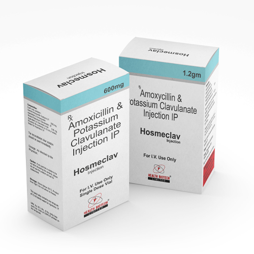 Product Name: HOSMECLAV, Compositions of are Amoxicilin & Potassium Clavulanate Injection IP - Health Biotech Limited