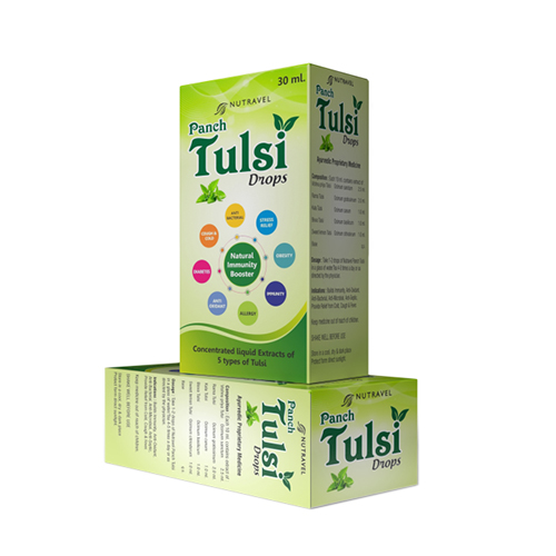 Product Name: Panch Tulsi Drops, Compositions of Panch Tulsi Drops are Tulsi Drops - Nutravel Healthcare