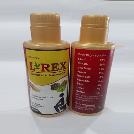 Product Name: L Rex, Compositions of L Rex are Effective relief from constipation - Ellanjey Lifesciences