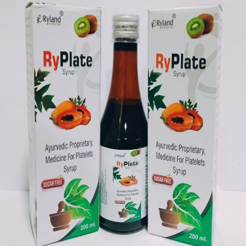 Product Name: Ryplate , Compositions of Ayurvedic Proprietary Medicine For Platelets Syrup  are Ayurvedic Proprietary Medicine For Platelets Syrup  - Ryland Health Care