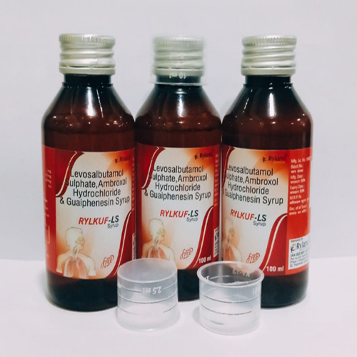 Product Name: Rylkuf LS, Compositions of Rylkuf LS are Levosalbutamol Sulphate, Ambroxol Hydrochloride & Guaiphenesin Syrup  - Ryland Health Care