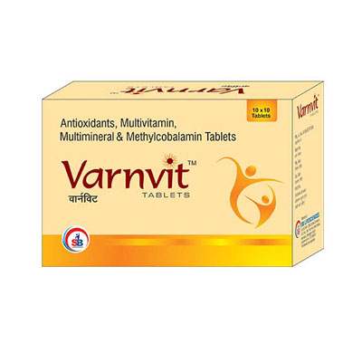 Product Name: Varnvit, Compositions of Varnvit are Antioxident, Multivitamin, Multiminerals & Methylcobalamin Tablets - SB LIFESCIENCES