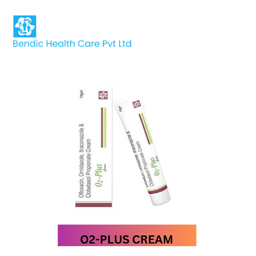 Product Name: 02 PLUS CREAM, Compositions of Ofloxacin, Omidazole, Itraconazole & Clobetasol Propionate Cream  are Ofloxacin, Omidazole, Itraconazole & Clobetasol Propionate Cream  - Bendic Healthcare Private Limited