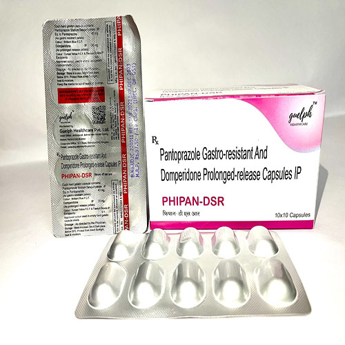 Product Name: Phipan Dsr, Compositions of Pantoprazole Gastro-resistant & Domperidone Prolonged-release Capsules Ip are Pantoprazole Gastro-resistant & Domperidone Prolonged-release Capsules Ip - Guelph Healthcare Pvt. Ltd