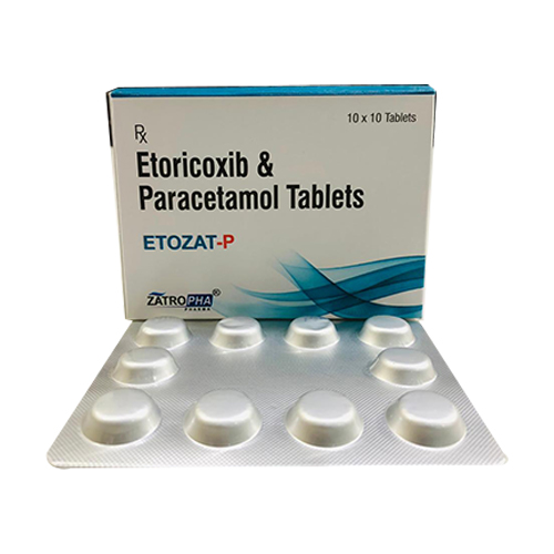 Product Name: ETOZAT P, Compositions of ETOZAT P are Etoricoxib & Paracetamol Tablets - Zatropha Pharma