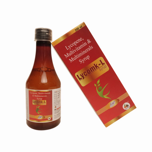 Product Name: Lycomk L Syrup, Compositions of Lycopene, Multivitamin & Multiminerals Syrup are Lycopene, Multivitamin & Multiminerals Syrup - MK Healthcare