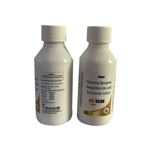 Product Name: MK SCAB, Compositions of Gamma Benzene Hexachloride and Cetrimide lotion are Gamma Benzene Hexachloride and Cetrimide lotion - MK Healthcare