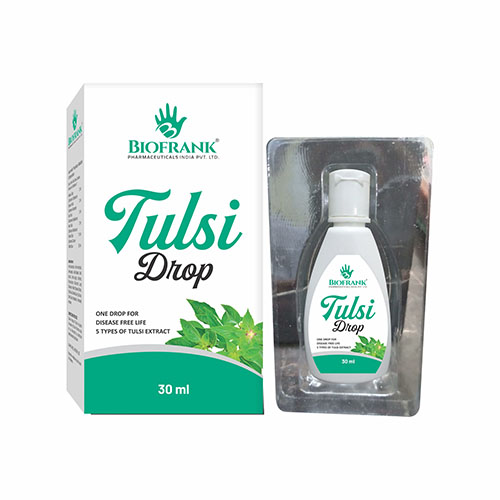 Product Name: Tulsi Drops, Compositions of Tulsi Drops are Tulsi Extract - Biofrank Pharmaceuticals India Private Limited