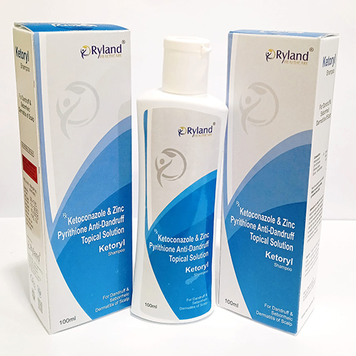 Product Name: Ketoryl Shampoo, Compositions of Ketoryl Shampoo are Ketoconazole & Zinc pyrithione Anti-Dandruff Topical Solution  - Ryland Health Care