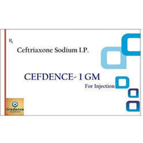 Product Name: Cefdence 1 GM, Compositions of Cefdence 1 GM are Ceftriaxone Sodium IP - Credence Healthcare