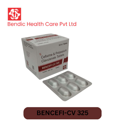 Product Name: BENCEFI CV 325, Compositions of BENCEFI CV 325 are Cefixime & Potassium Clavulanate Tablets - Bendic Healthcare Private Limited