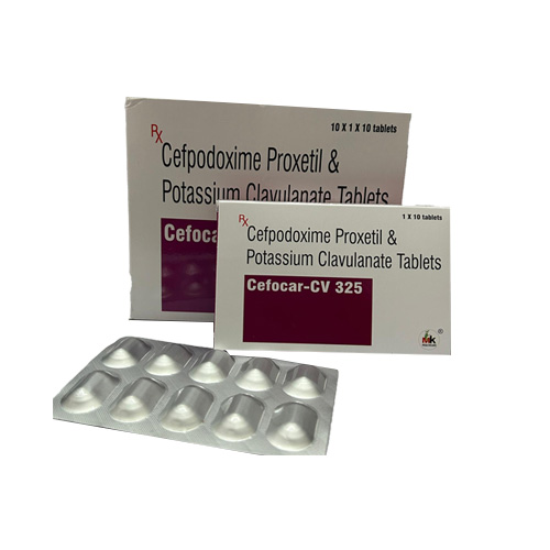 Product Name: Cefocar CV 325, Compositions of Cefocar CV 325 are Cefpodoxime Proxetil & Potassium Clavulanate Tablets - MK Healthcare