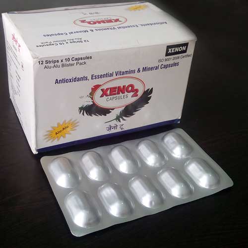 Product Name: Xeno 2, Compositions of Antioxidants, Essential Vitamins & Minerals Capsules are Antioxidants, Essential Vitamins & Minerals Capsules - Xenon Pharmaceuticals