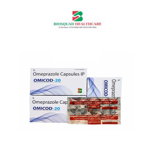 Product Name: OMICOD 20, Compositions of Omeprazole Capsules IP  are Omeprazole Capsules IP  - Biosquad Healthcare