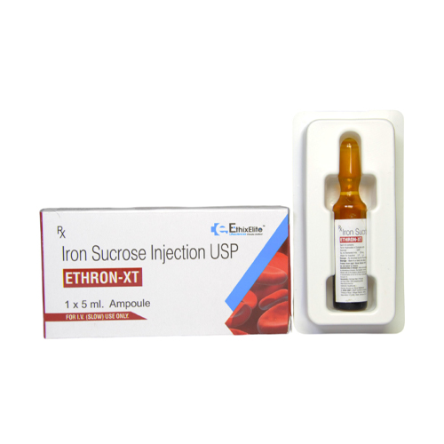 Product Name: ETHRON XT, Compositions of ETHRON XT are Iron Sucrose Injection USP - EthixElite Lifesciences Private Limited