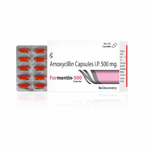 Product Name: Formentin 500, Compositions of Formentin 500 are Amoxycillin Capsules I.P. 500 mg - Biodiscovery Lifesciences Private Limited