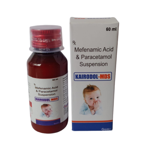 Product Name: KAIRODOL MDS, Compositions of KAIRODOL MDS are Mefenamic Acid & Paracetamol Suspension - Uniblue Healthcare Private Limited