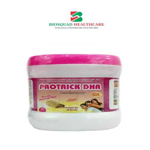 Product Name: PROTRICK DHA, Compositions of Protein Supplement Fortified with essential Protein DHA, GLA, Colostrum & Antioxidants Vitamins & Minerals are Protein Supplement Fortified with essential Protein DHA, GLA, Colostrum & Antioxidants Vitamins & Minerals - Biosquad Healthcare