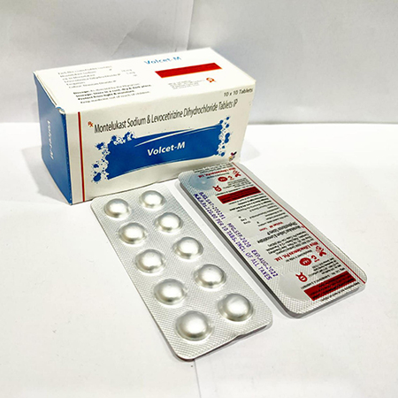 Product Name: volcet M, Compositions of Levocetirizine 5MG Montelukast Sodium 10 MG are Levocetirizine 5MG Montelukast Sodium 10 MG - Arvoni Lifesciences Private Limited