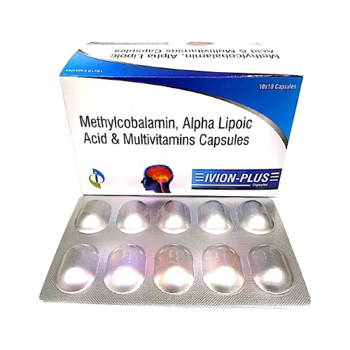 Product Name: IVION PLUS, Compositions of IVION PLUS are Methylcobalamin, Alpha Lipoic Acid, Multivitamins Capsules - Insta Care Lifesciences