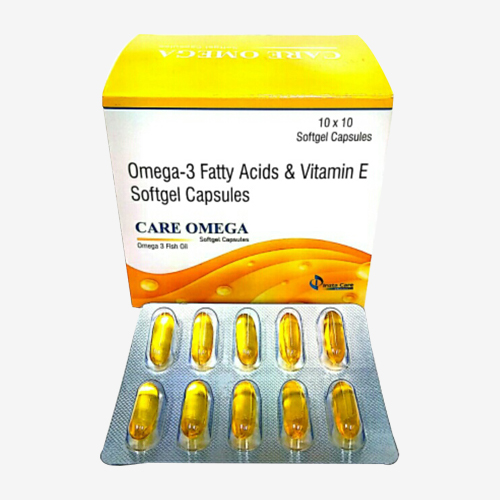 Product Name: CARE OMEGA, Compositions of are Omega-3 Fatty Acid & Vitamin E Softgel Capsules - Insta Care Lifesciences