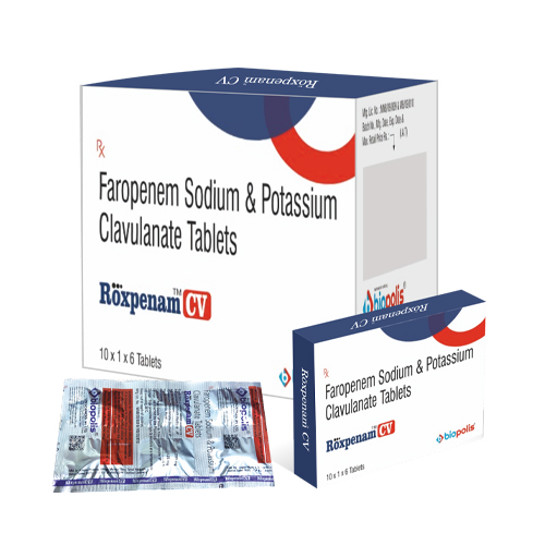 Product Name: ROXPENAM CV, Compositions of Faropenem Sodium & Potassium Clavulanate Tablets are Faropenem Sodium & Potassium Clavulanate Tablets - Biopolis Lifesciences Private Limited