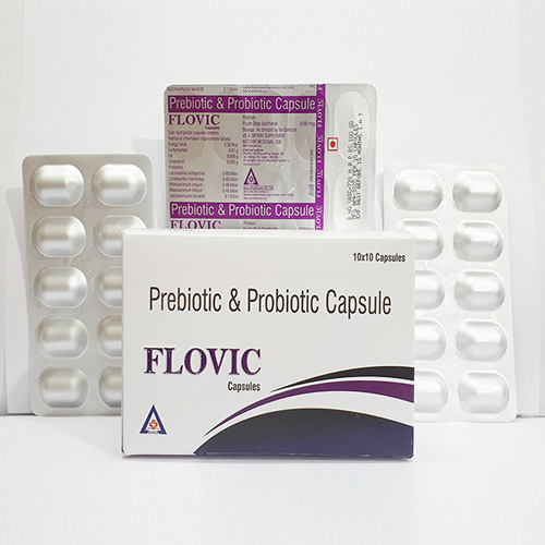 Product Name: Flovic, Compositions of Flovic are Prebiotic & Probiotic Capsules - Avico Healthcare Pvt Ltd