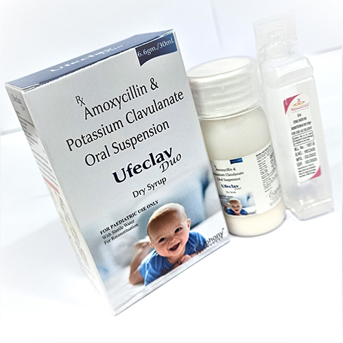 Product Name: Ufeclav Duo, Compositions of Ufeclav Duo are Amoxycillin & Potassium Clavulanate Oral Suspension - Euphony Healthcare