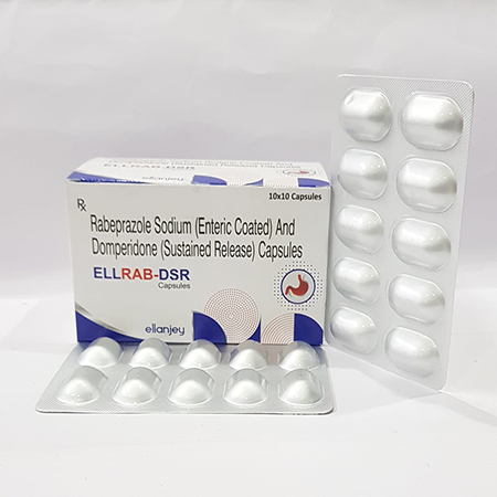 Product Name: Ellrab DSR, Compositions of Ellrab DSR are Rabeprazole Sodium (EC) & Domeperidone (SR) Capsules - Ellanjey Lifesciences