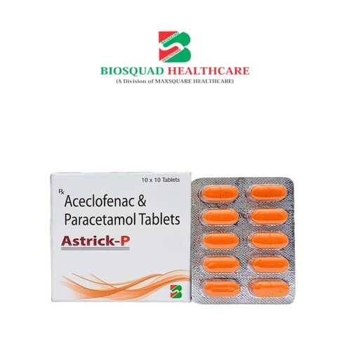 Product Name: ASTRICK P, Compositions of ASTRICK P are Aceclofenac & Paracetamol Tablets  - Biosquad Healthcare