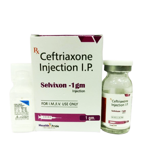 Product Name: SELVIXON 1GM, Compositions of SELVIXON 1GM are Ceftriaxone Injection IP - Health Pride