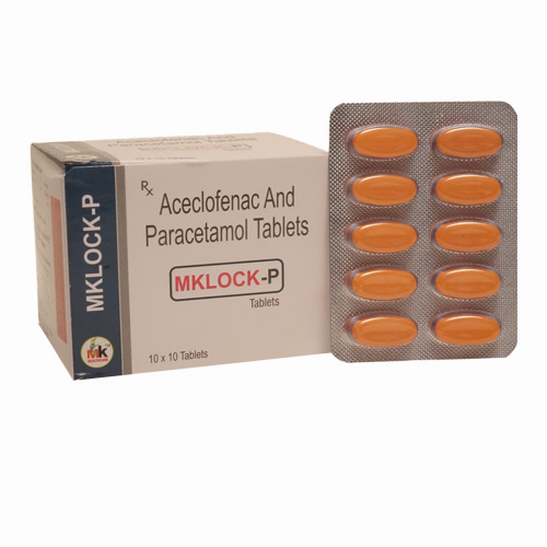 Product Name: MKLOCK P, Compositions of MKLOCK P are Aceclofenac And Paracetamol Tablets - MK Healthcare